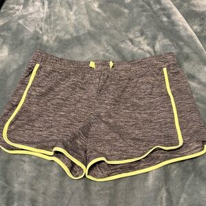 NWT Gray Athletic Shorts with Neon Trim